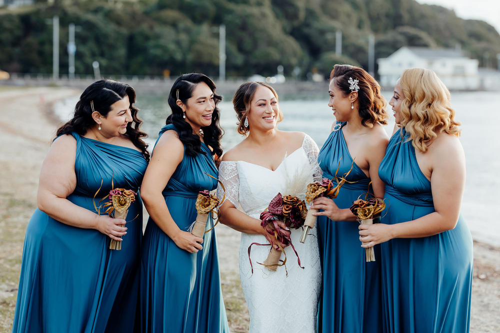 Peacock blue bridesmaid outlet dress