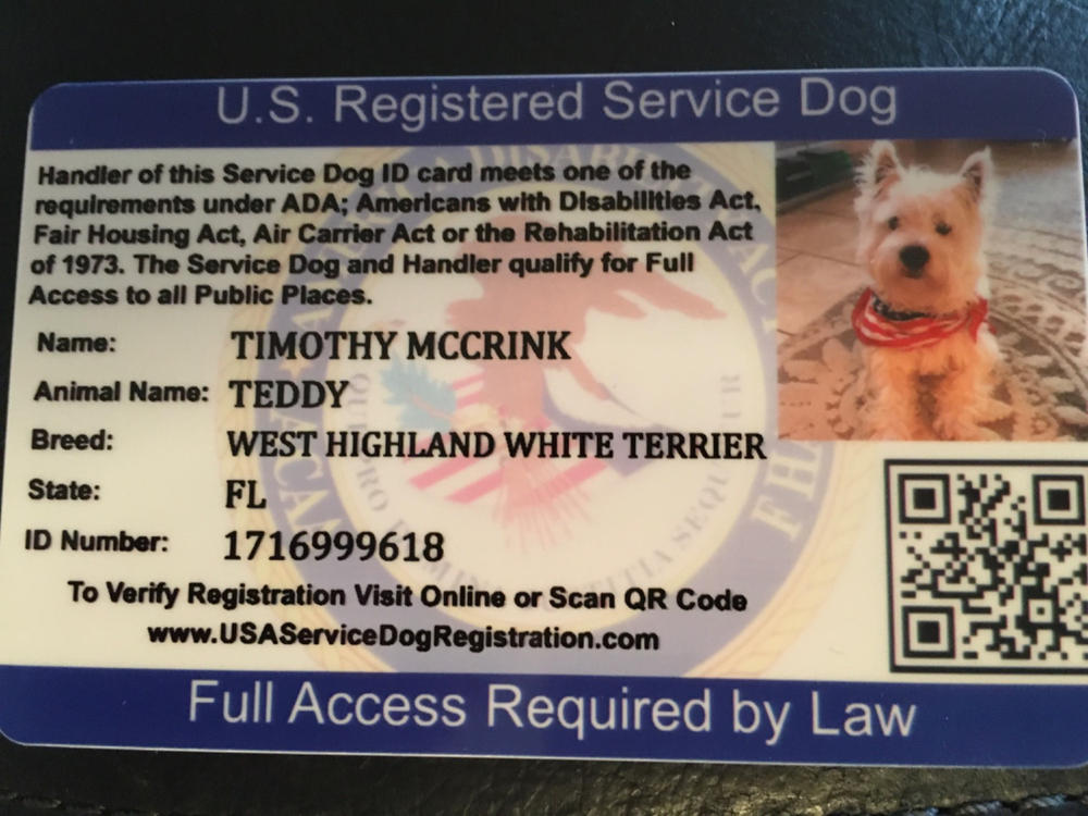 Service Dog ID Card Printable