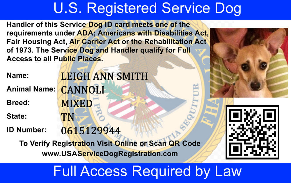 Service Dog ID Card And Credential Package USA Service Animal Registration