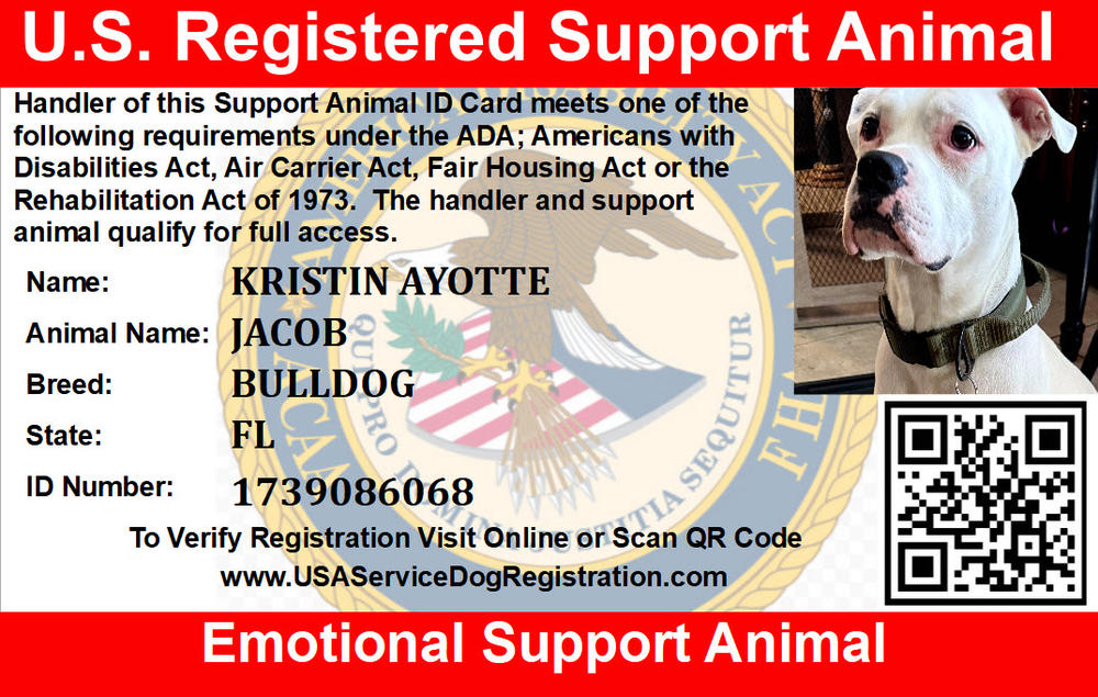 Emotional Support Animal ID Package Includes ID Card, Tag & Digital Certificate - Customer Photo From Dylan Stiles