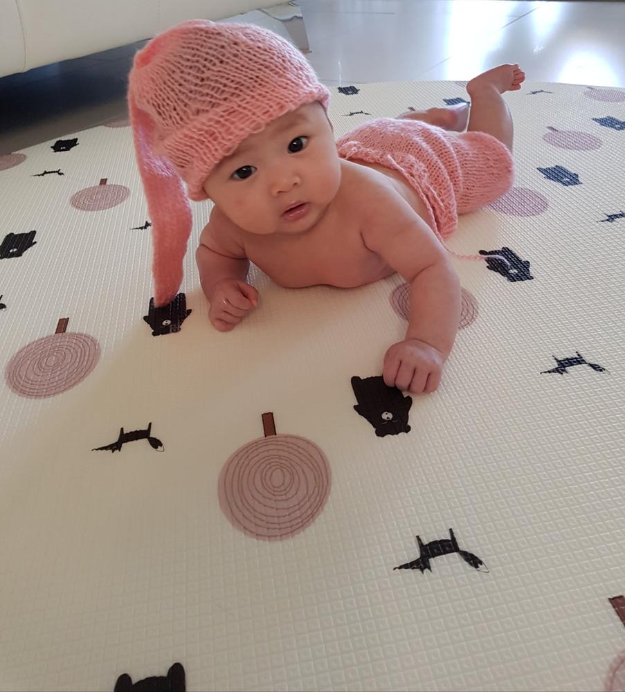 Run Forrest: Blush Round Playmat - Customer Photo From Jessica Dang