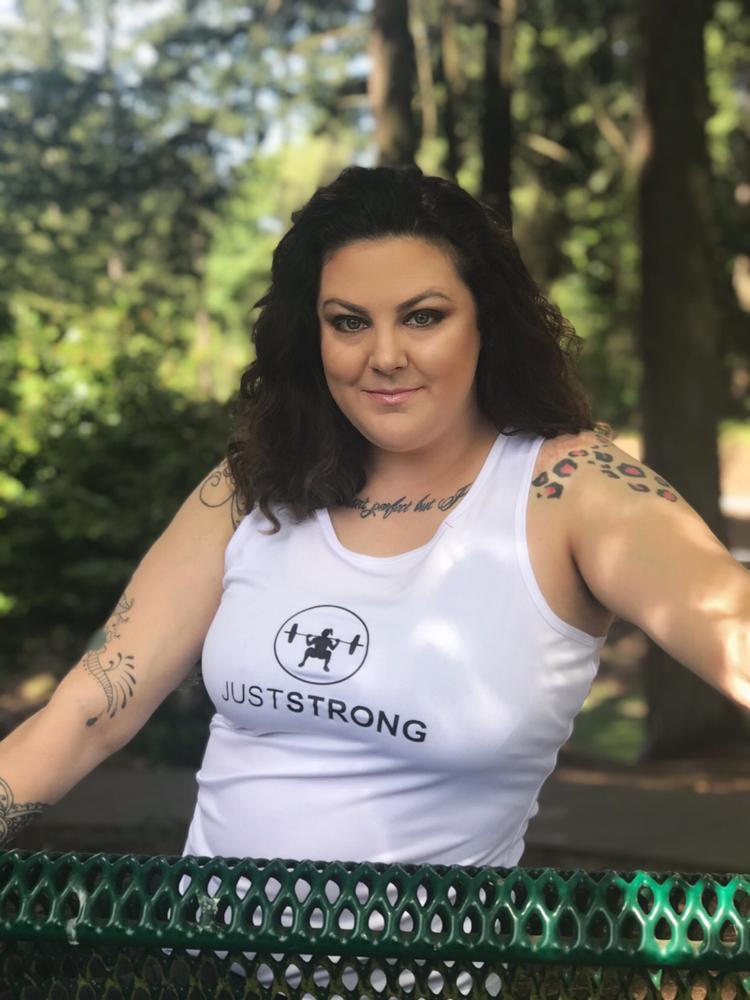 Artic White JustStrong Tank - Customer Photo From Alicia I.
