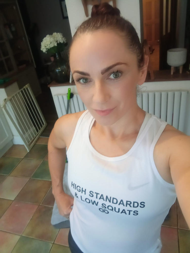 High Standards & Low Squats Artic White Tank - Customer Photo From Kerrie Hughes