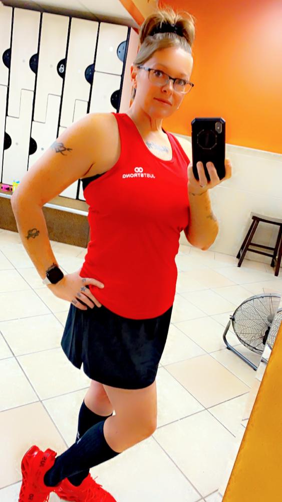 Red Strapped Racerback Tank - Customer Photo From Mary Williams 