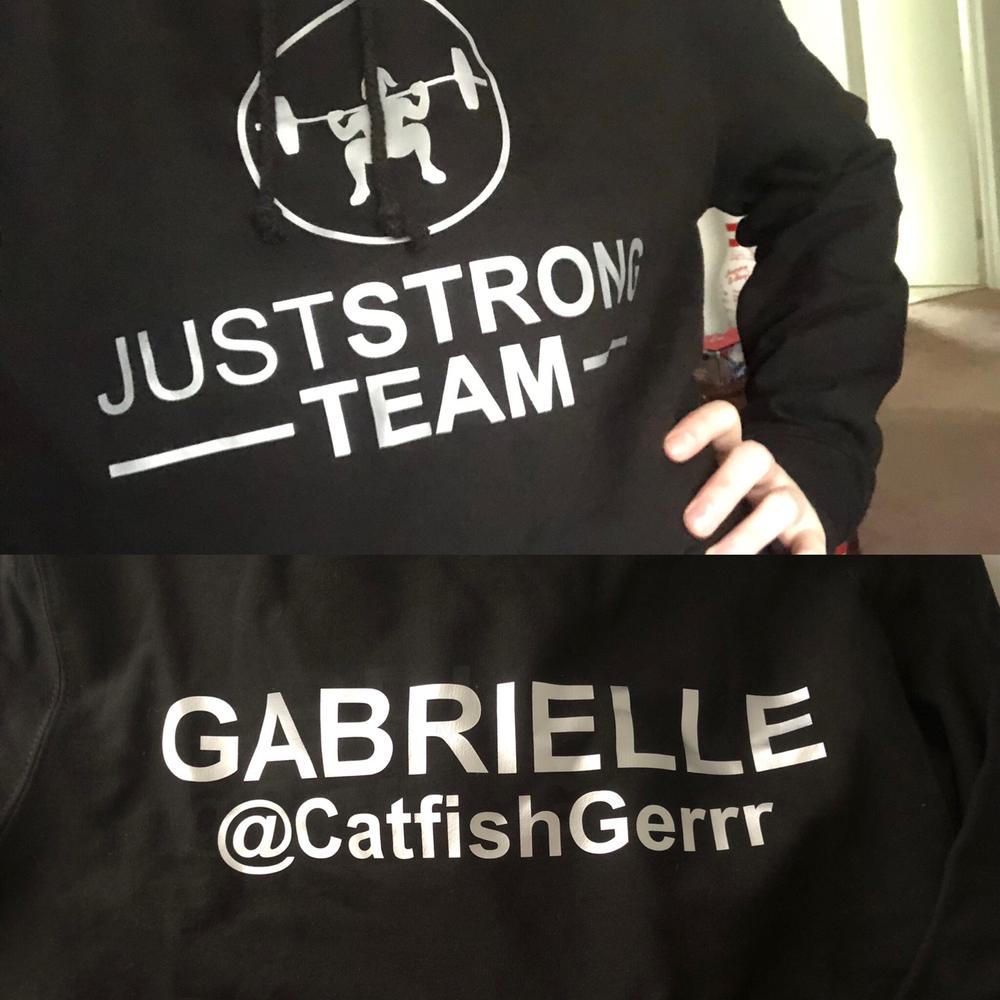 JUST STRONG TEAM HOODIE - Customer Photo From Gabrielle Y.