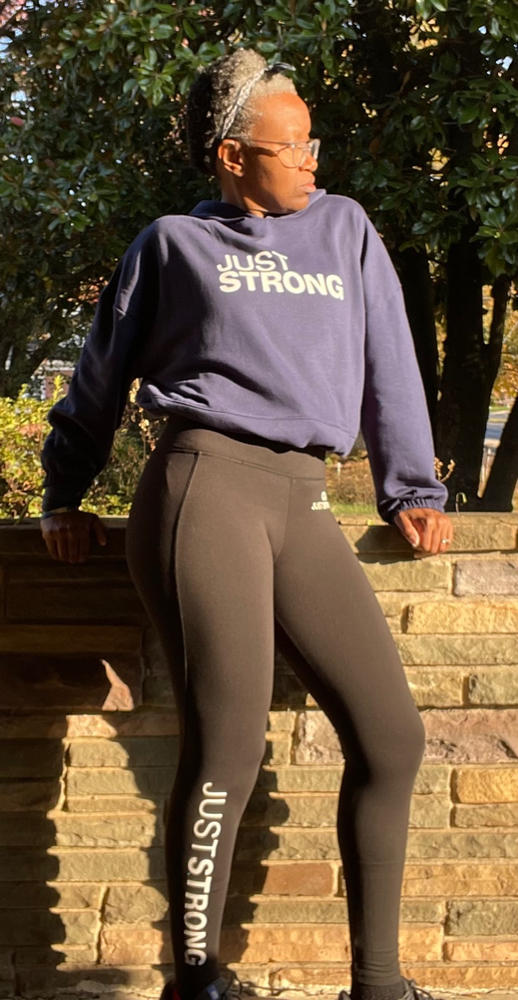 Navy Blue Cropped Statement Hoodie - Customer Photo From Alexis Williams-Lee