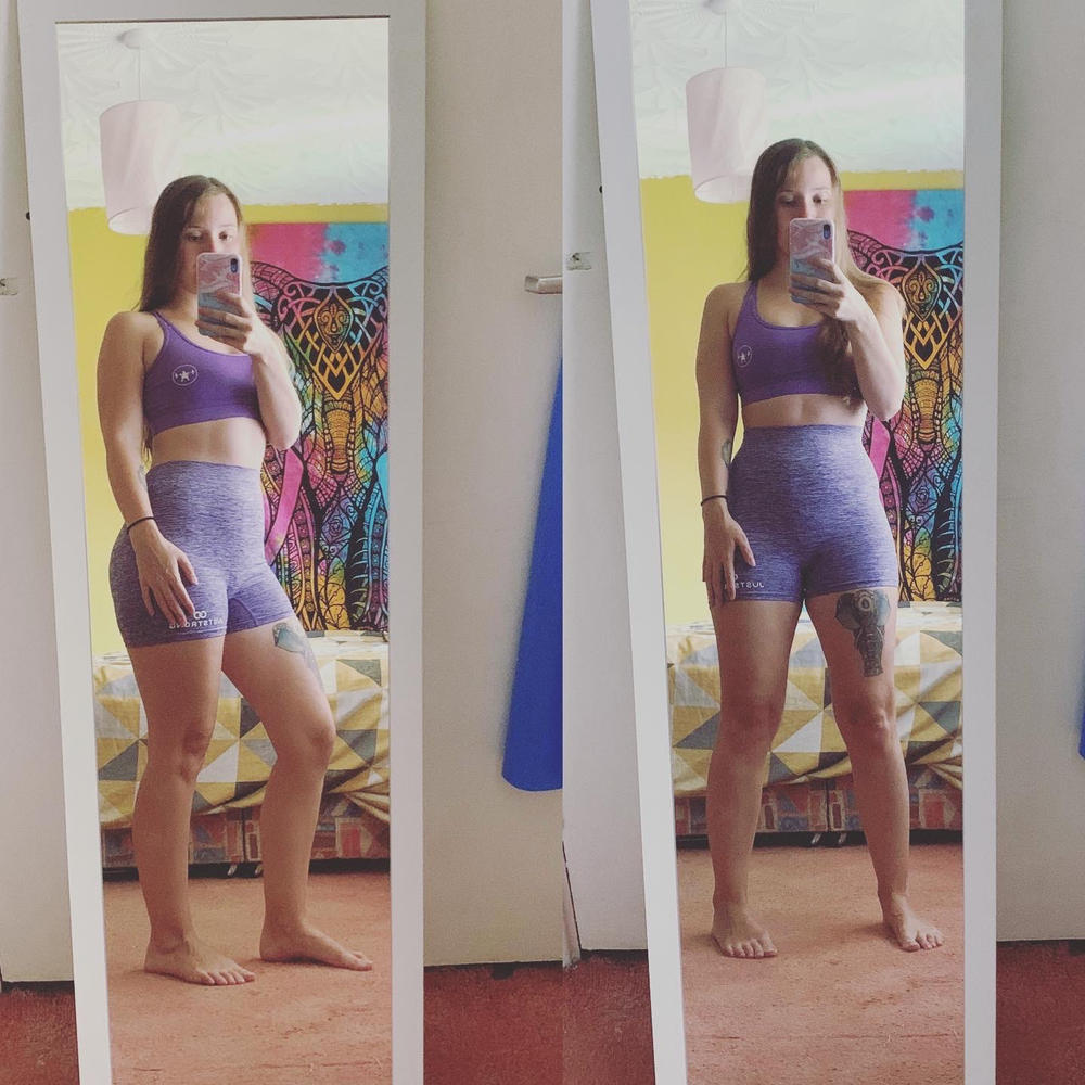 Seamless Purple Ombre Shorts - Customer Photo From Cariad Harber