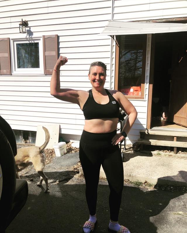 Deep Black Motion Emblem Sports Bra - Customer Photo From Melanie Richard