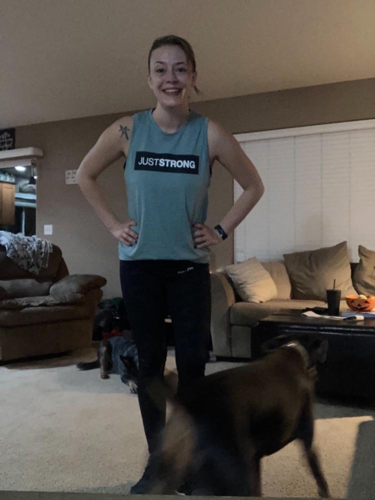 Deep Black Motion Emblem Sports Bra - Customer Photo From Jaynee Farnsworth