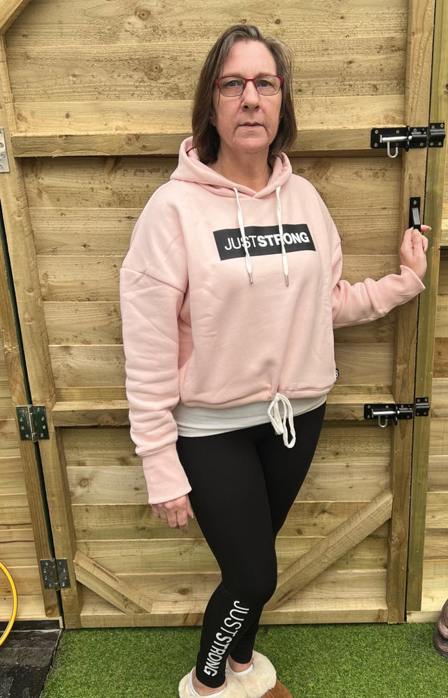 Pearl Pink Marl Relax Cropped Hoodie - Customer Photo From Jacqui Hodges