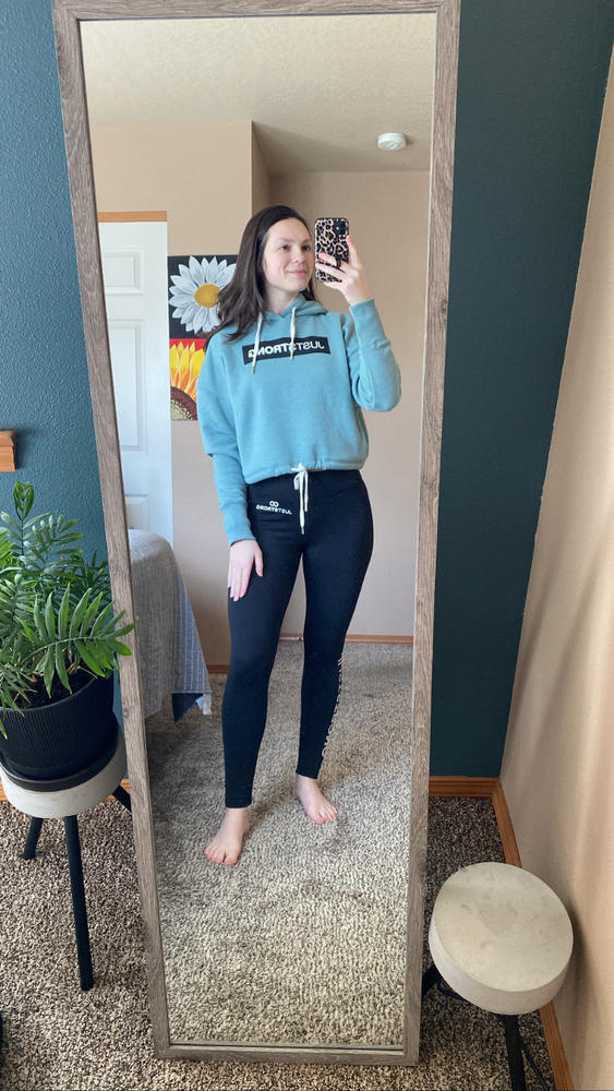 Moss Green Marl Relax Cropped Hoodie - Customer Photo From Tiara Cox