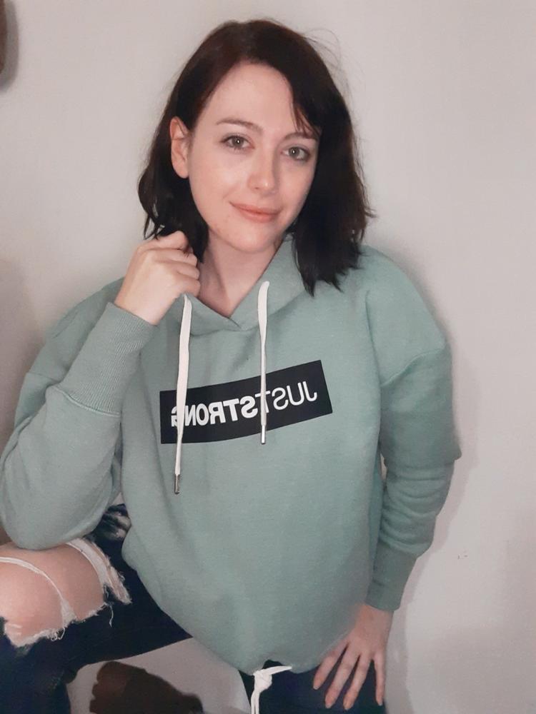 Moss Green Marl Relax Cropped Hoodie - Customer Photo From Katie j Smith