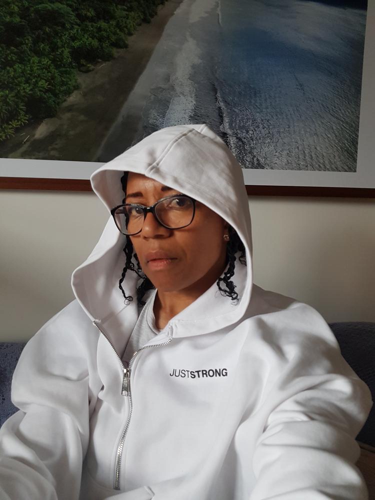 White 1/2 Zip Hoodie - Customer Photo From NICHOLA SMITH