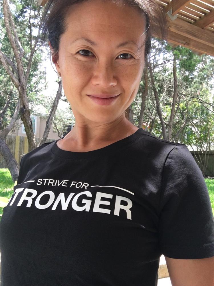 Black Strive For Stronger Cropped Tee - Customer Photo From Ellen Murphy