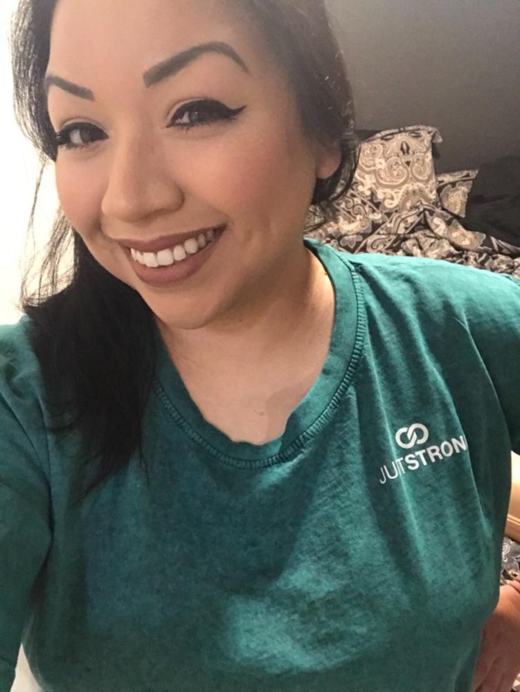 Teal Acid Washed Cropped Tee - Customer Photo From Nancy Nieto