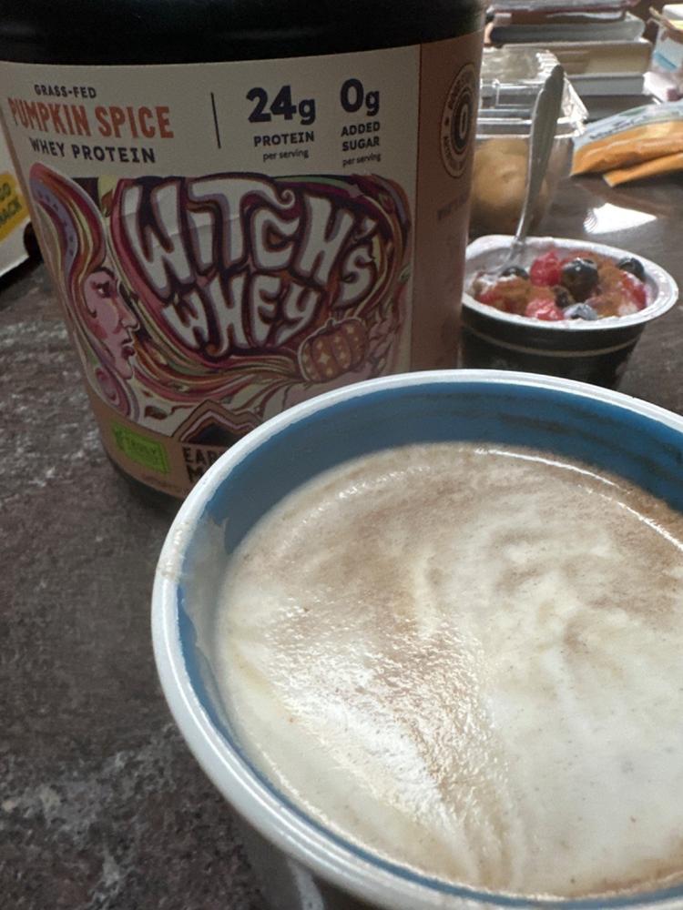 SEASONAL FLAVOR: Witch’s Whey Pumpkin Spice Grass Fed Protein - Customer Photo From Kimberly Lorimer