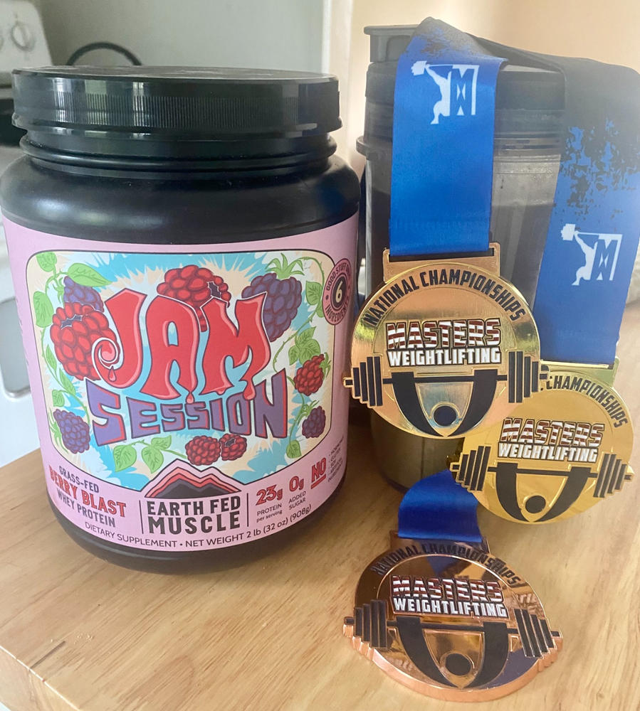 Jam Session Berry Grass-Fed Whey Protein - Customer Photo From mary martinez