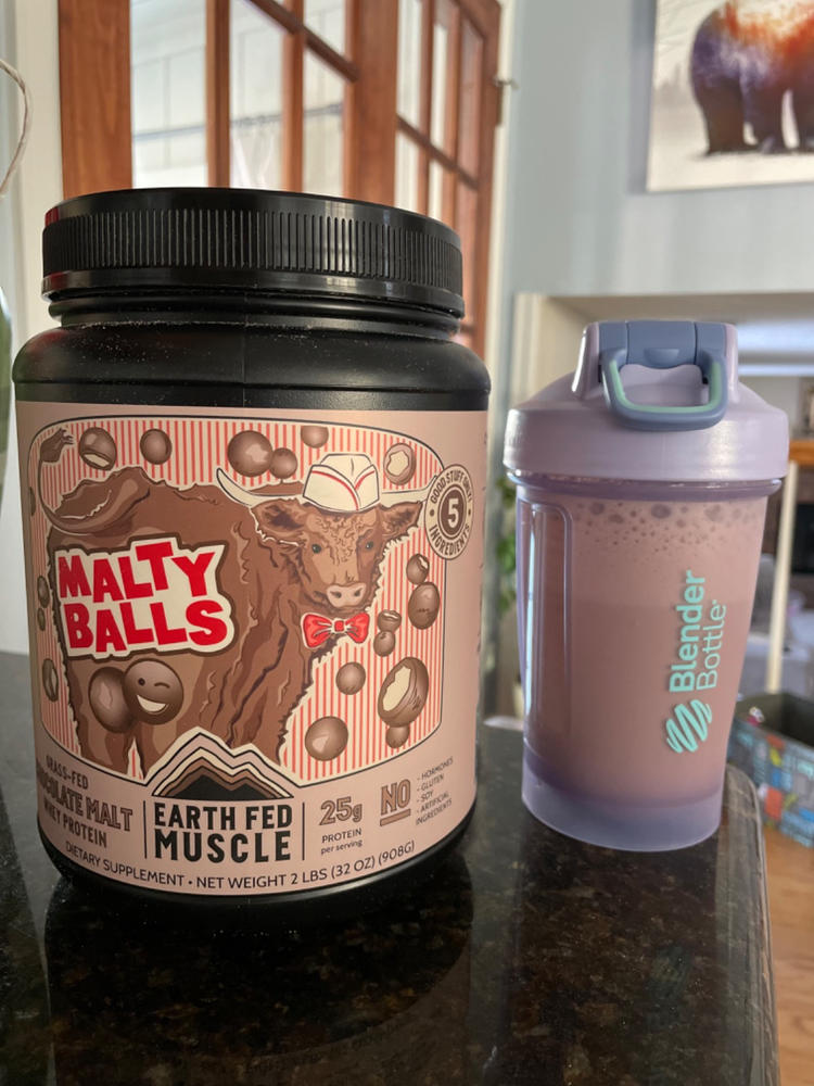 SEASONAL FLAVOR: Malty Balls Chocolate Malt Grass Fed Whey Protein - Customer Photo From Jen O’Bryan