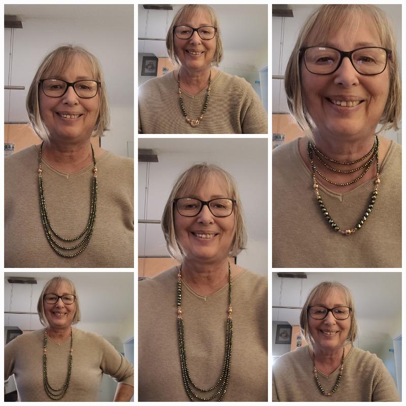 10 Way Necklace - Sea Green Crystal - Customer Photo From Rosita Eckl