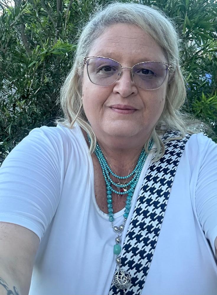 10 Way Necklace - Turquoise Crystal - Customer Photo From Kate Wells