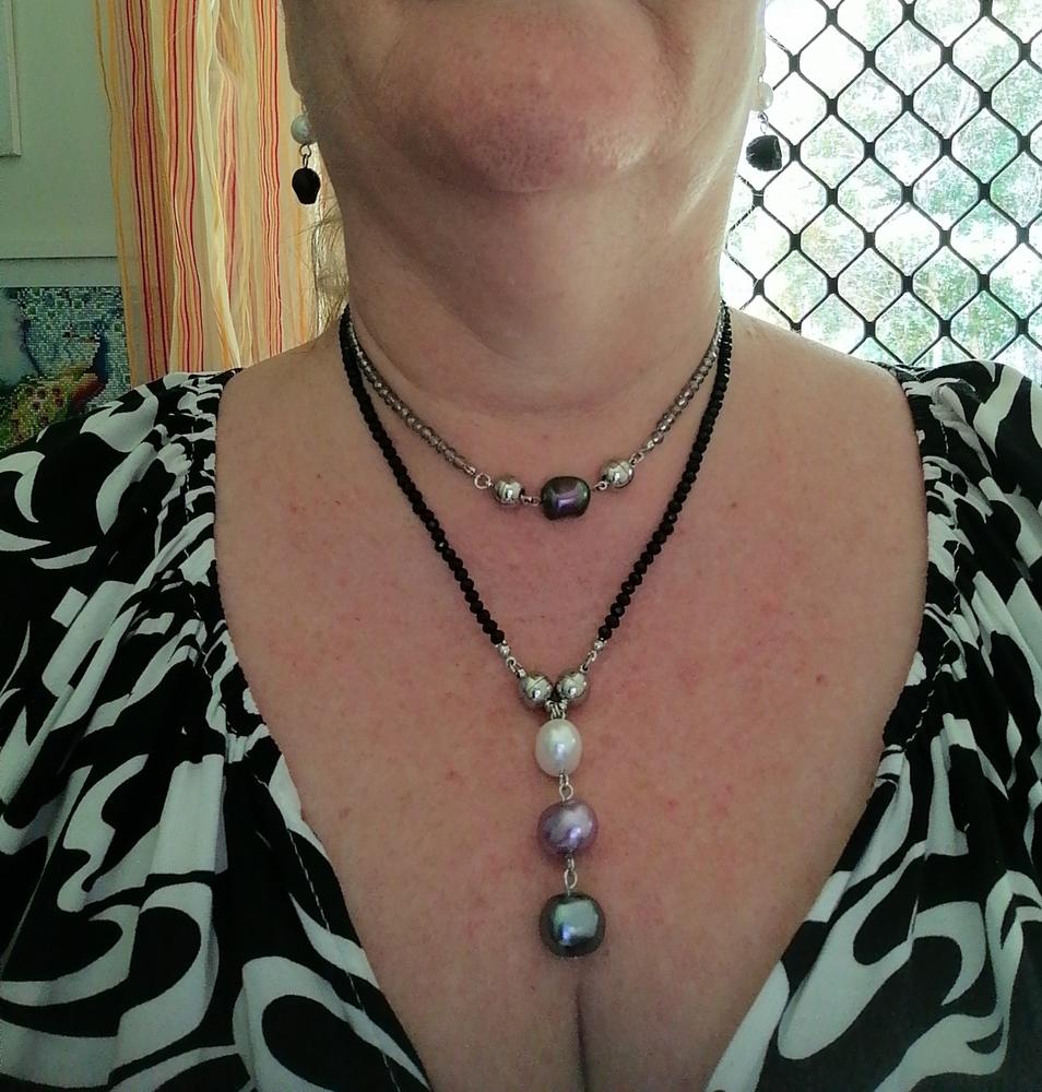 Medium Strand Necklace - Black Crystal - Customer Photo From Kamala Dunn