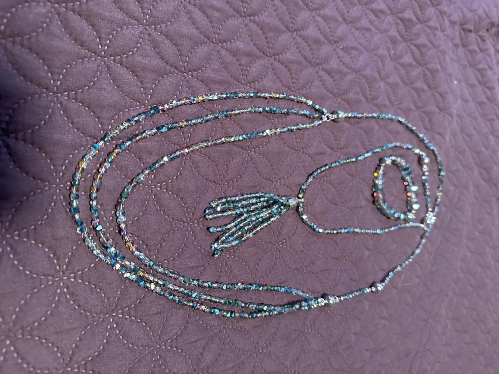 10 Way BUNDLE  - PEACOCK Crystal (Includes 10 Way Necklace, Tassel & Mini Connectors) - Customer Photo From Alexandra Hollencamp