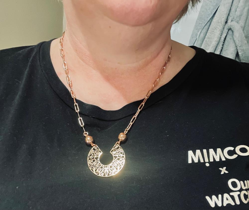 Medium Strand Necklace - Paperclip - Rose Gold - Customer Photo From Deanne Smyth