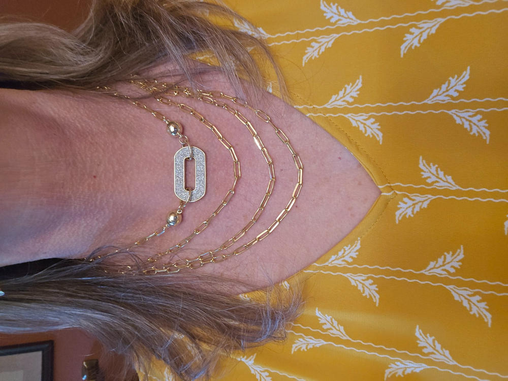 10 Way BUNDLE  - Paperclip - Yellow Gold (Includes 10 Way Necklace, Mini Connectors & Shimmer Paperclip Pendant) - Customer Photo From Daryl Ann Harvala