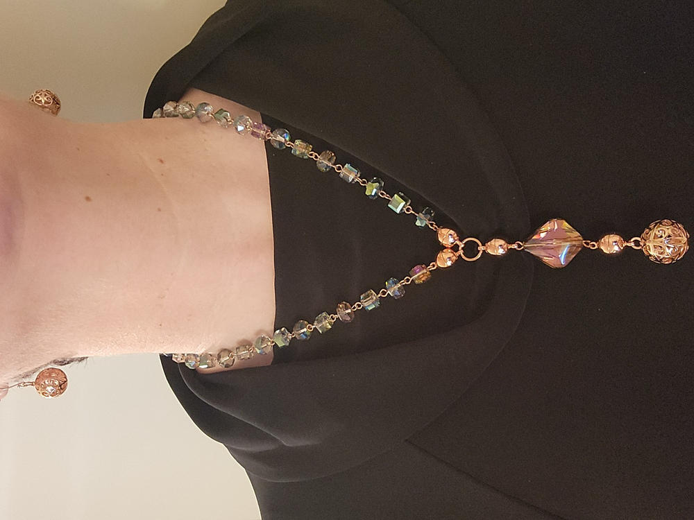 Link Necklace - Peacock - Customer Photo From Trish Hoyt