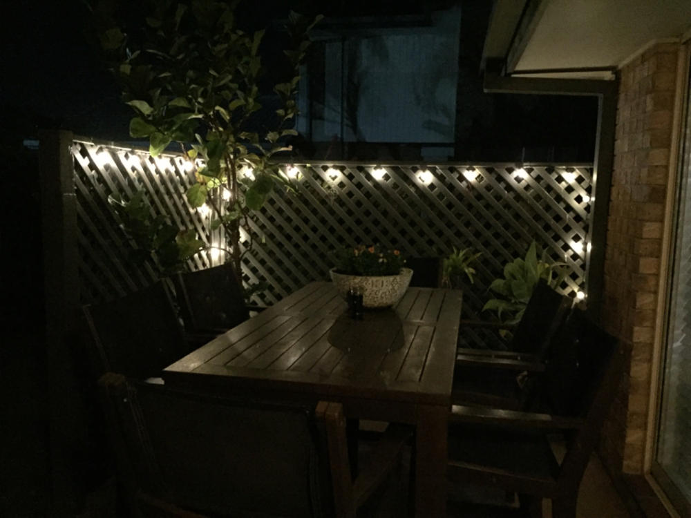 Solar Festoon Lights | Starter Set | Warm White | 25 Bulbs | FIESTA - Customer Photo From Sandra Vernick