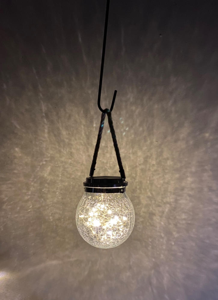 Solar Jar Light | Crackle Glass Lantern | 40LED | SPARKLE - Customer Photo From Deborah Wilkes
