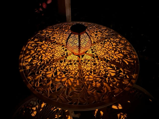 Moroccan Inspired Solar Lantern | 1LED | BAZAAR - Customer Photo From Lyn Morey-Edwards