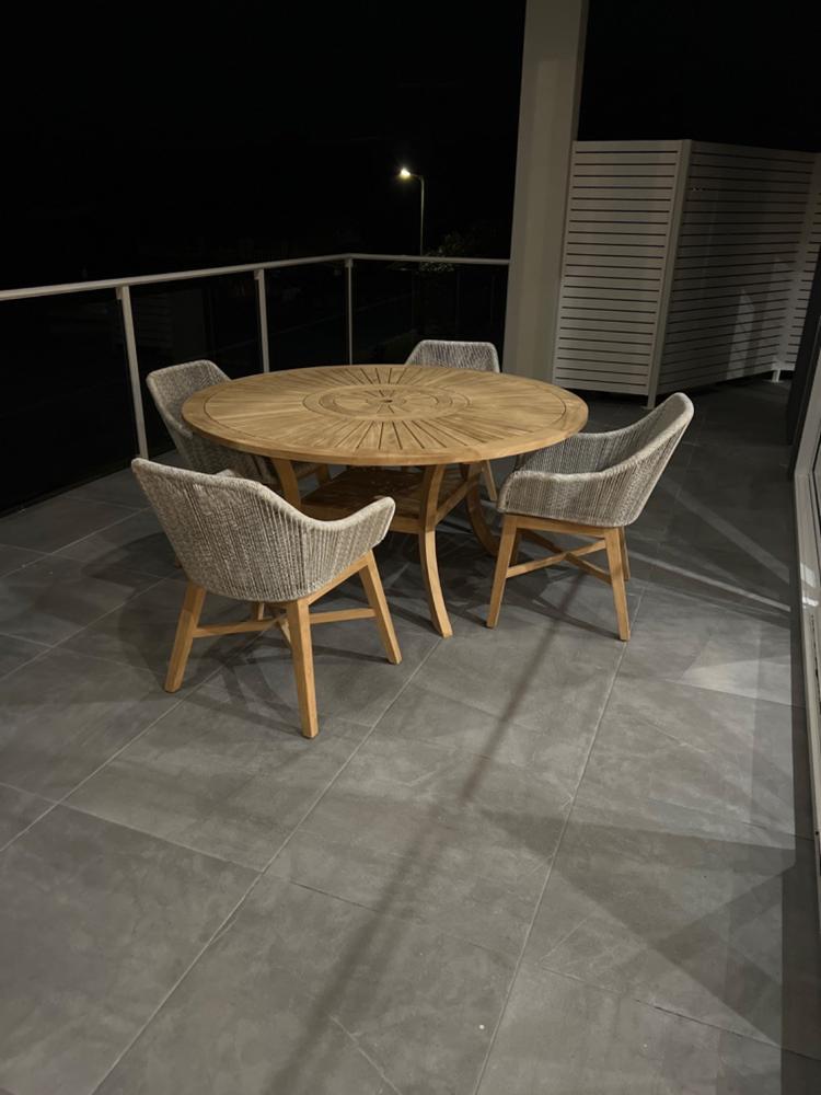 INIZIA WOVEN RATTAN INDOOR / OUTDOOR DINING CHAIR |  ASH GREY - Customer Photo From stephen verdich
