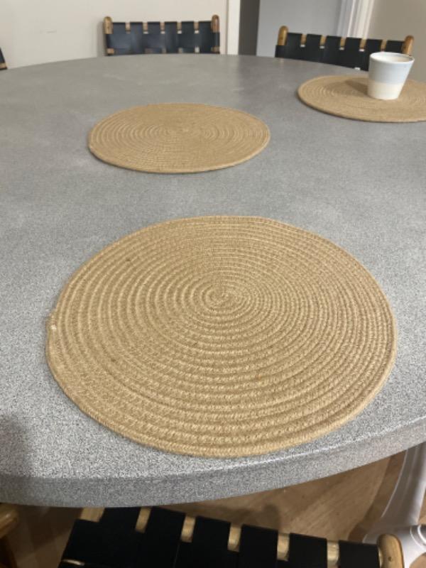 DEMI COTTON ROUND PLACEMAT  |  NATURAL  |  SET OF 8 - Customer Photo From Xavier Howard