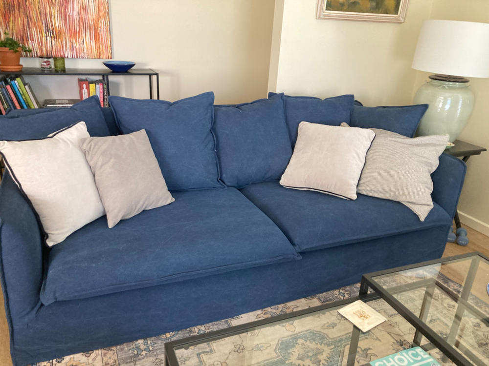 EXTRA FULL SET SOFA COVER  |  SEVILLA 3 SEATER SLIP COVER SOFA   |  OYSTER LINEN - Customer Photo From Bronwyn Rouse