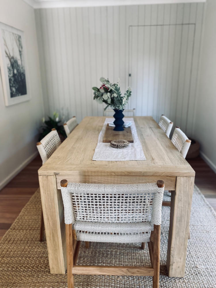 IONICA WOVEN INDOOR/OUTDOOR DINING CHAIR  |  BEECH IVORY - Customer Photo From Kristy Barry