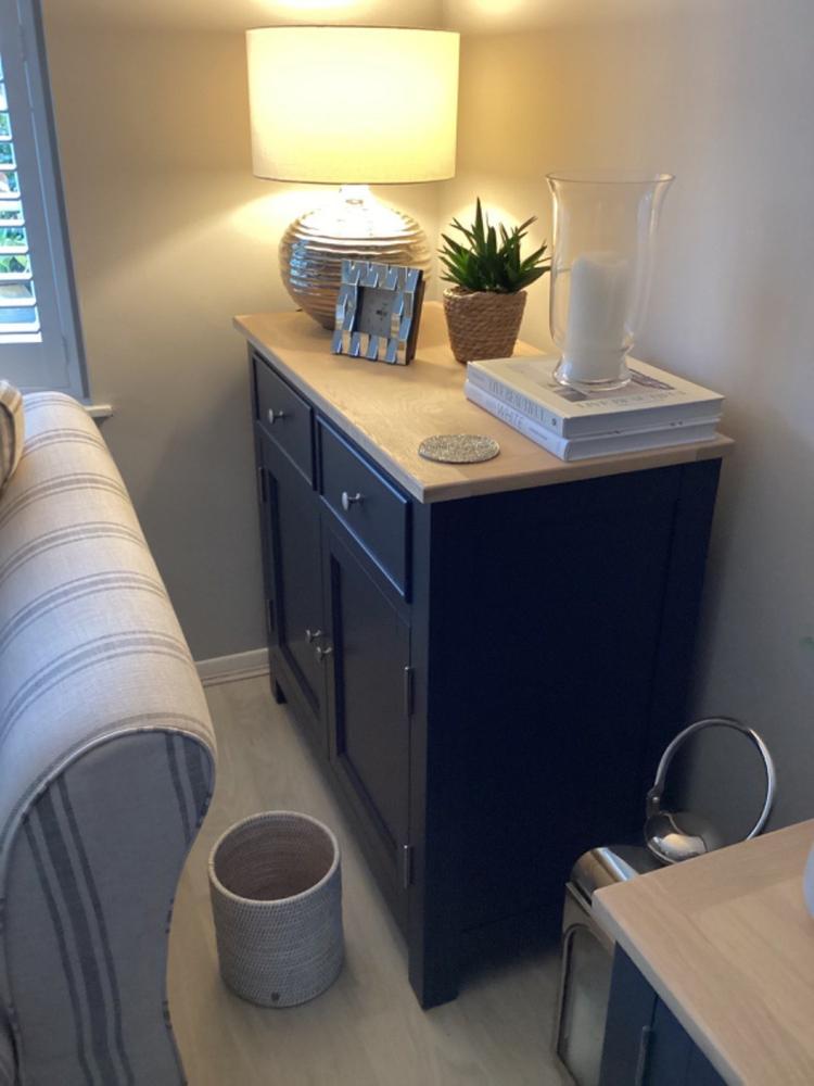 Rangoon Rattan Waste Paper Basket | White - Customer Photo From Linda Milburn