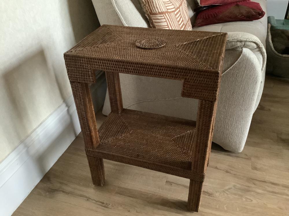 Katha Rattan Side Table |  Brown - Customer Photo From Marie-Helene Thomas