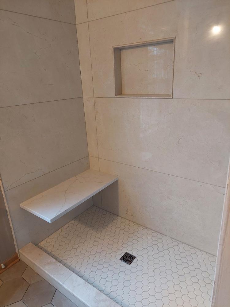 New* The Original Corner Shower Shelf® - The Original Granite Bracket