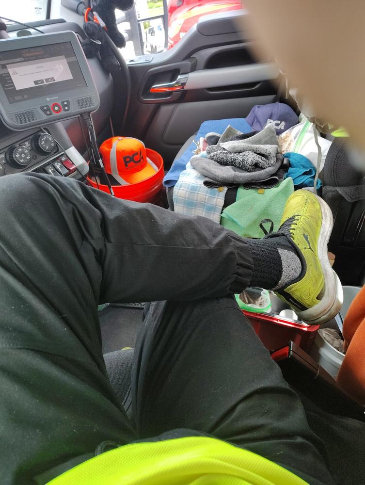 BAD 247™ SLIM FIT CUFFED ELASTIC WAIST CHINO WORK PANTS - Customer Photo From Bradly Squiers