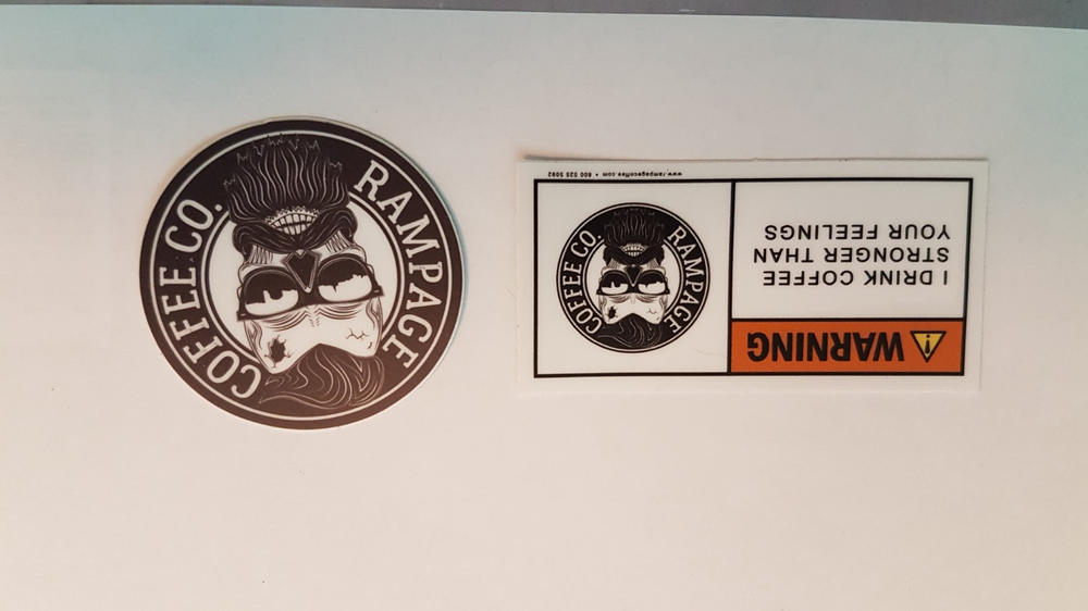 Rampage Coffee Co. Logo Stickers (3 pack) - Customer Photo From Darryl K.