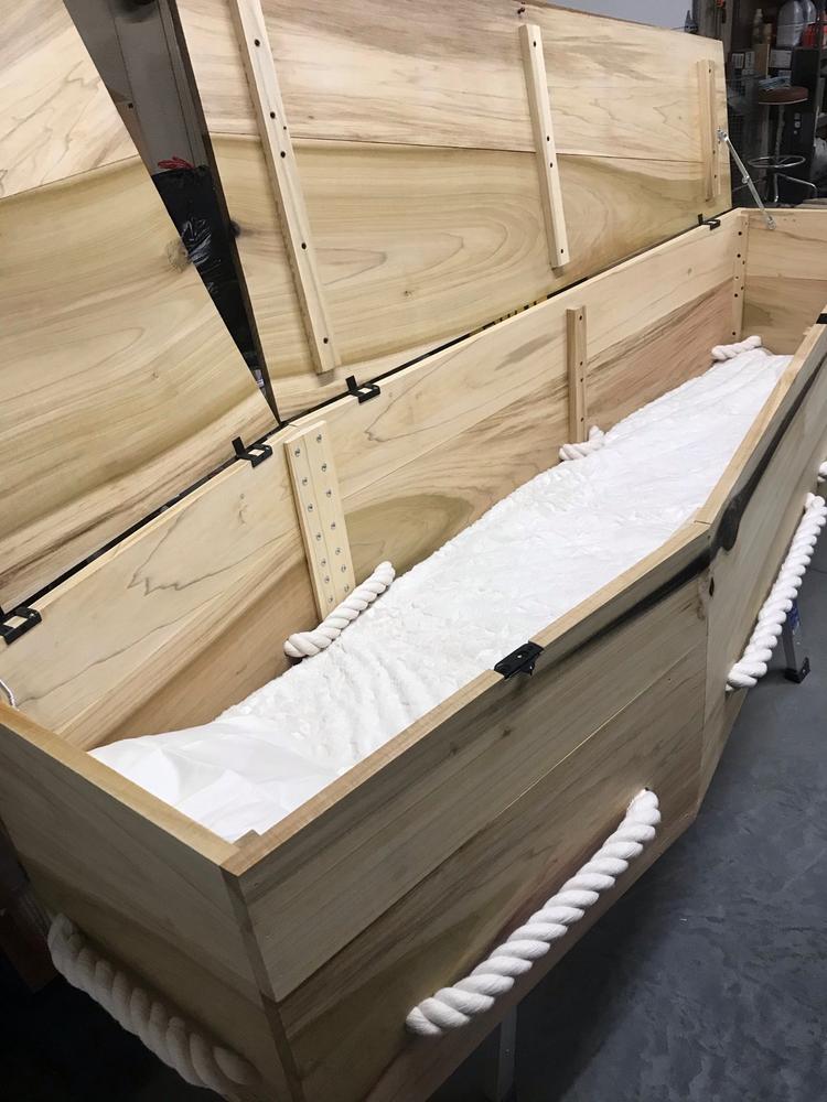 Separable Hinges for Casket Lids - Customer Photo From Rickey C.