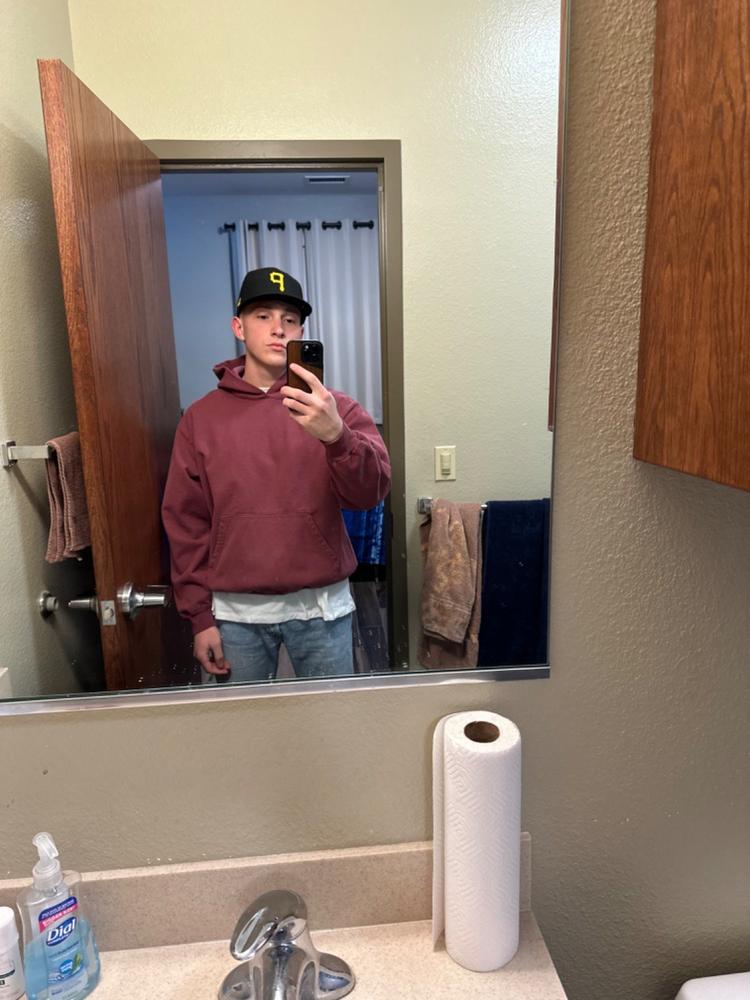 HF09GD - Garment Dye 14oz. Heavy Fleece Hooded Pullover Sweatshirt - Customer Photo From Carson Huber
