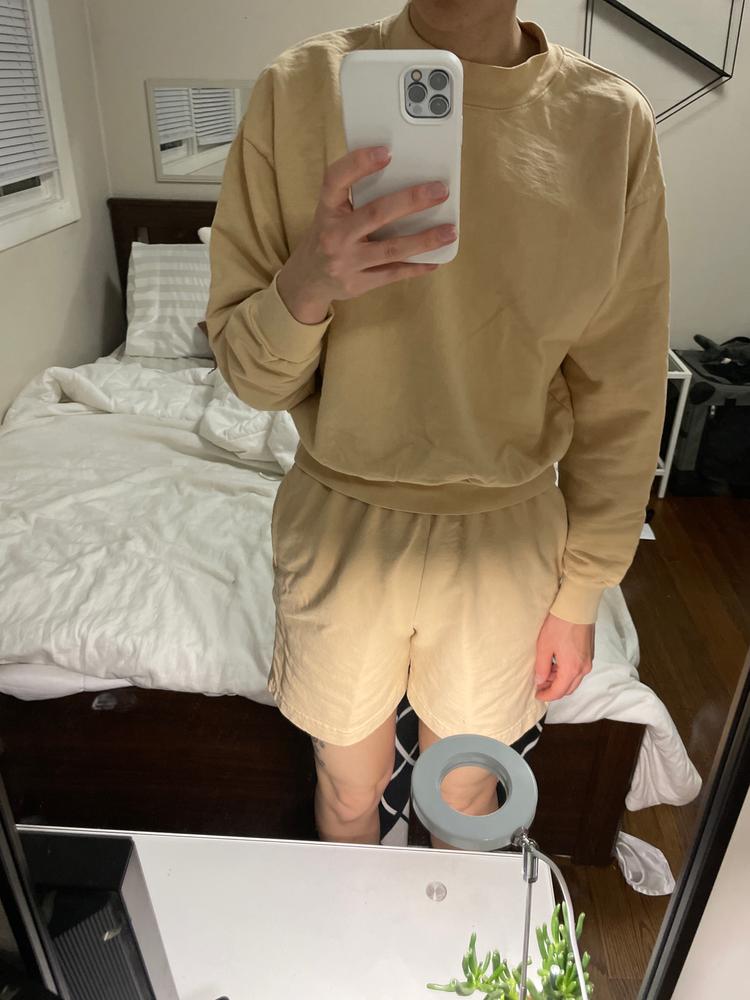 MWT06GD - Garment Dyed Cropped Mock Neck French Terry Pullover - Customer Photo From Allie