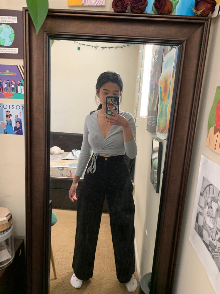 RBDW09GD - High Waisted Wide Leg Jean - Customer Photo From Adrienne