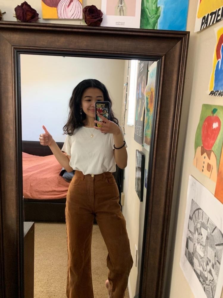 RBDW09GD - High Waisted Wide Leg Jean - Customer Photo From Adrienne Santiago