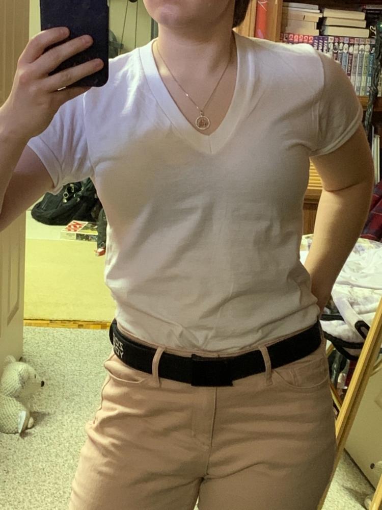 24056 - Fine Jersey V-Neck T-Shirt - Customer Photo From Andrea Froom