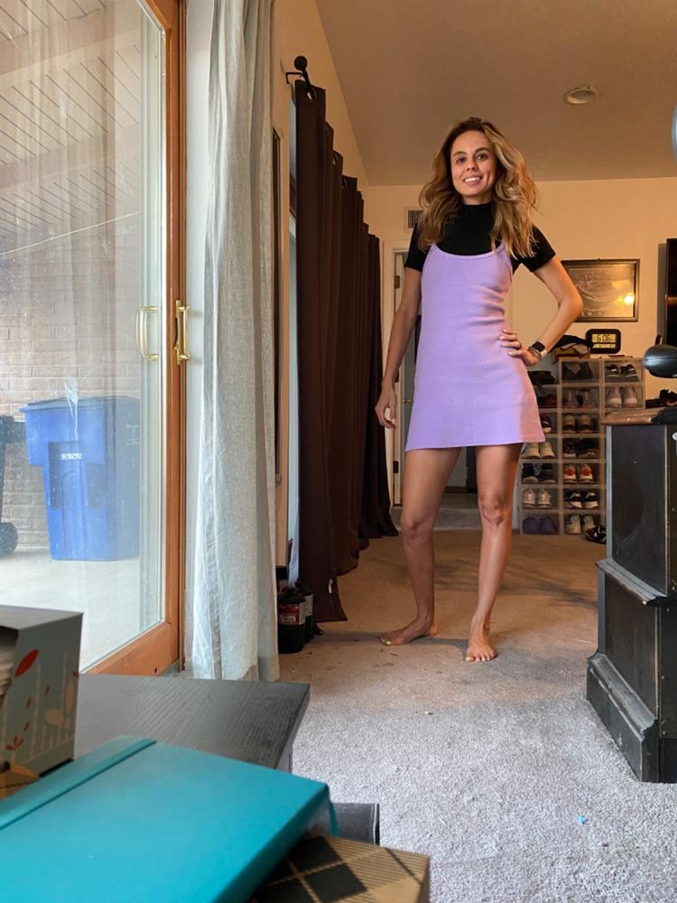 RHR318GD - Heavy Rib Spaghetti Mini Dress - Customer Photo From Natalia De La Rocha