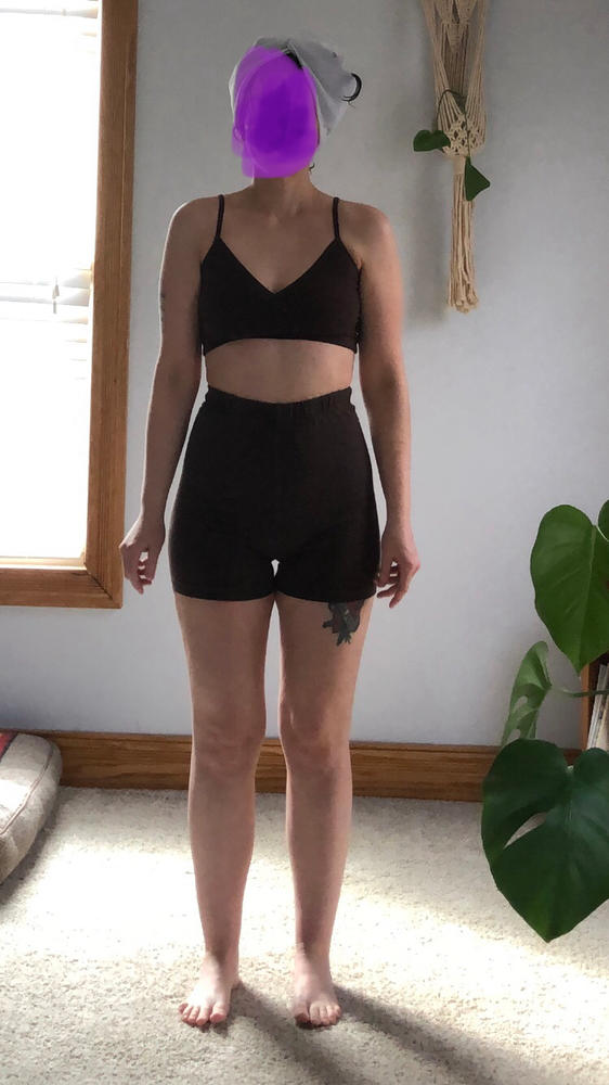 83076GD - Crossover Wrap Crop Top - Customer Photo From AWH 