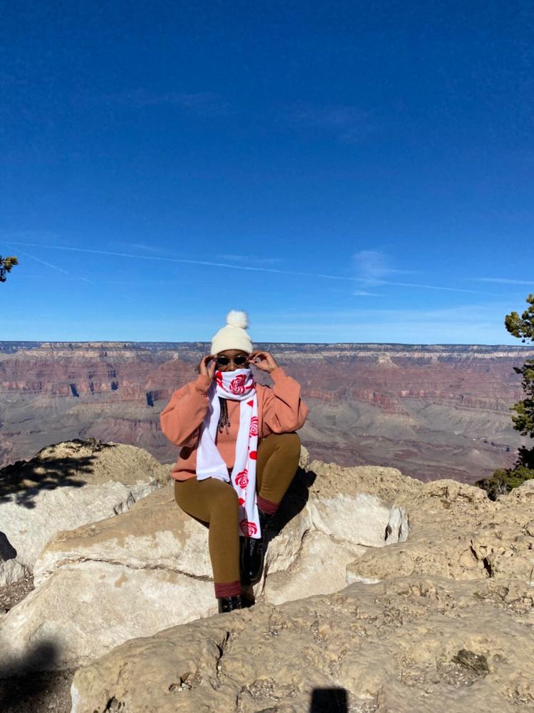 JQSCARF05 - Rose Jacquard Scarf - Customer Photo From ceebee